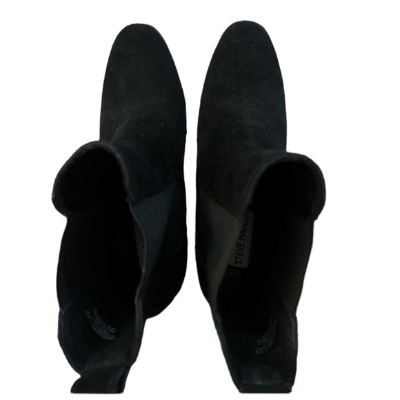 NWOT Steve Madden Rockwell Black Suede Heeled Chelsea Booties – Sz 8.5 - Picture 7 of 9